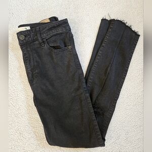 Abercrombie & Fitch Women's Super Skinny High Rise Black Ripped Jeans 2